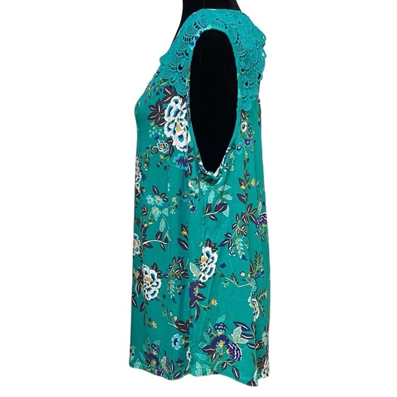 Daniel Rainn Green Floral Lace Crochet Boho Blouse NWT 2X - Picture 4 of 9